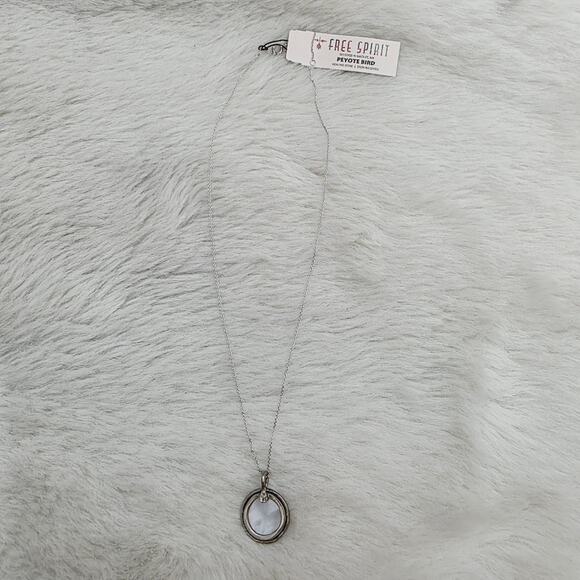 NEW Free Spirit Peyote Bird Silver Chain Necklace Lotus Flower Coin Pendant - Picture 6 of 8